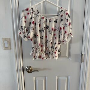 Sienna Sky Vibrant Red and White Blouse
